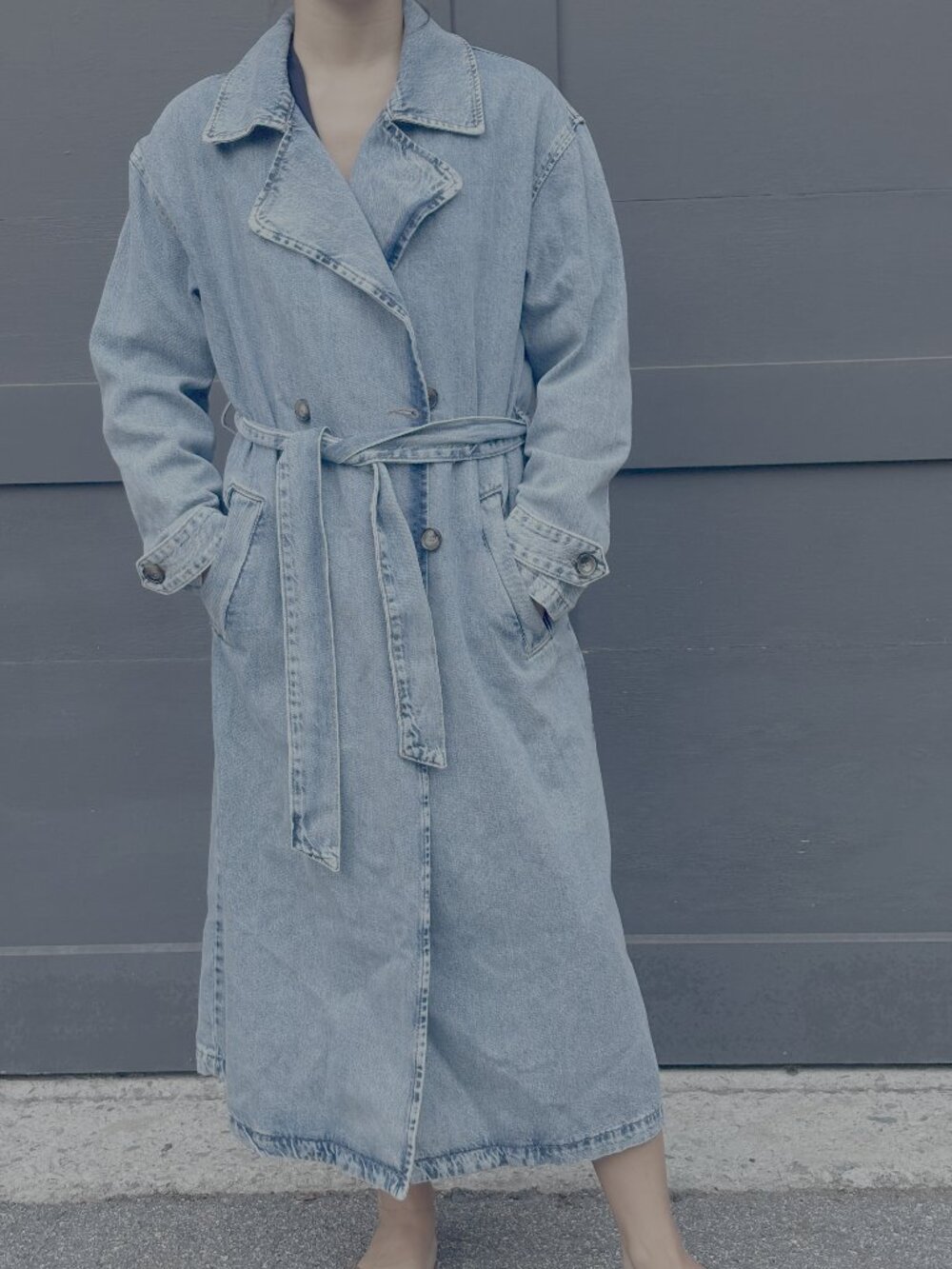 Pull & Bear Denim Trench Coat – Size Small